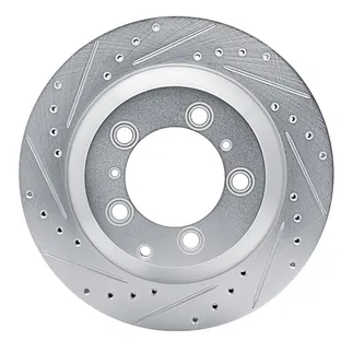 R1 Concepts EDZ-02130L Brake Rotor Drilled & Slotted Silver